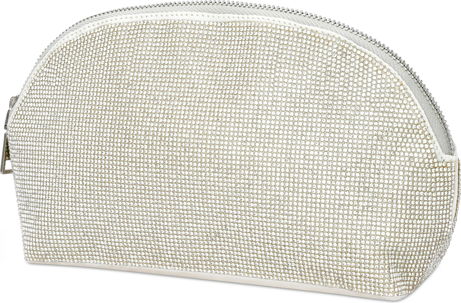 White Crystal Oval Cosmetic Bag