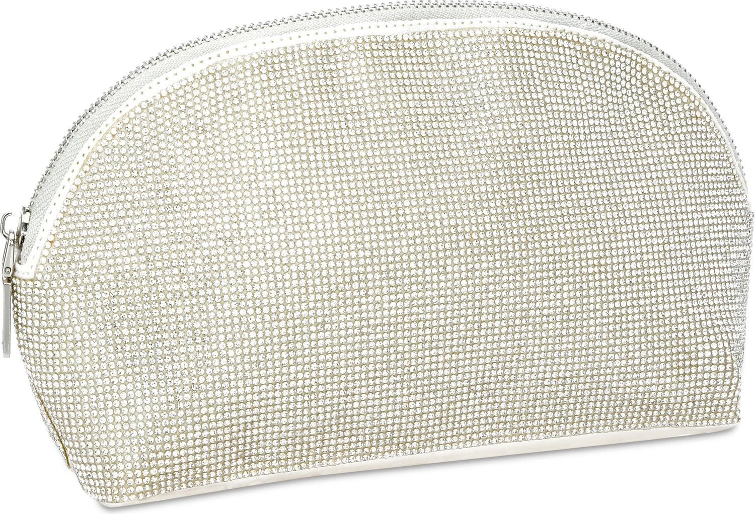 White Crystal Oval Cosmetic Bag