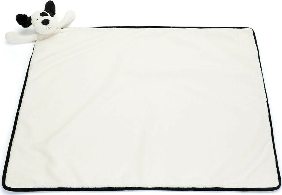 Bashful Black and Cream Puppy Blankie