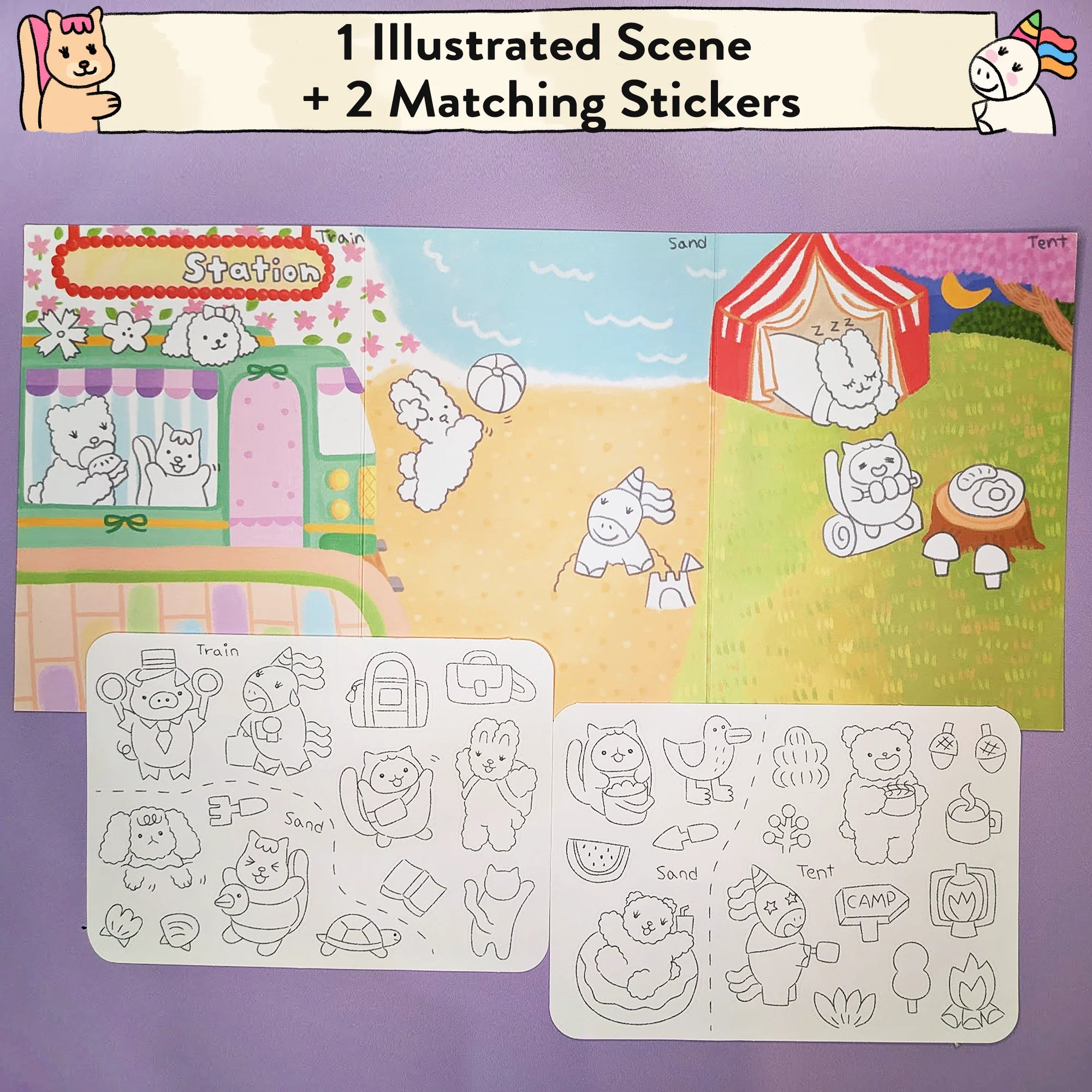 My Kawaii Trip Storytelling and Coloring Sticker Kit
