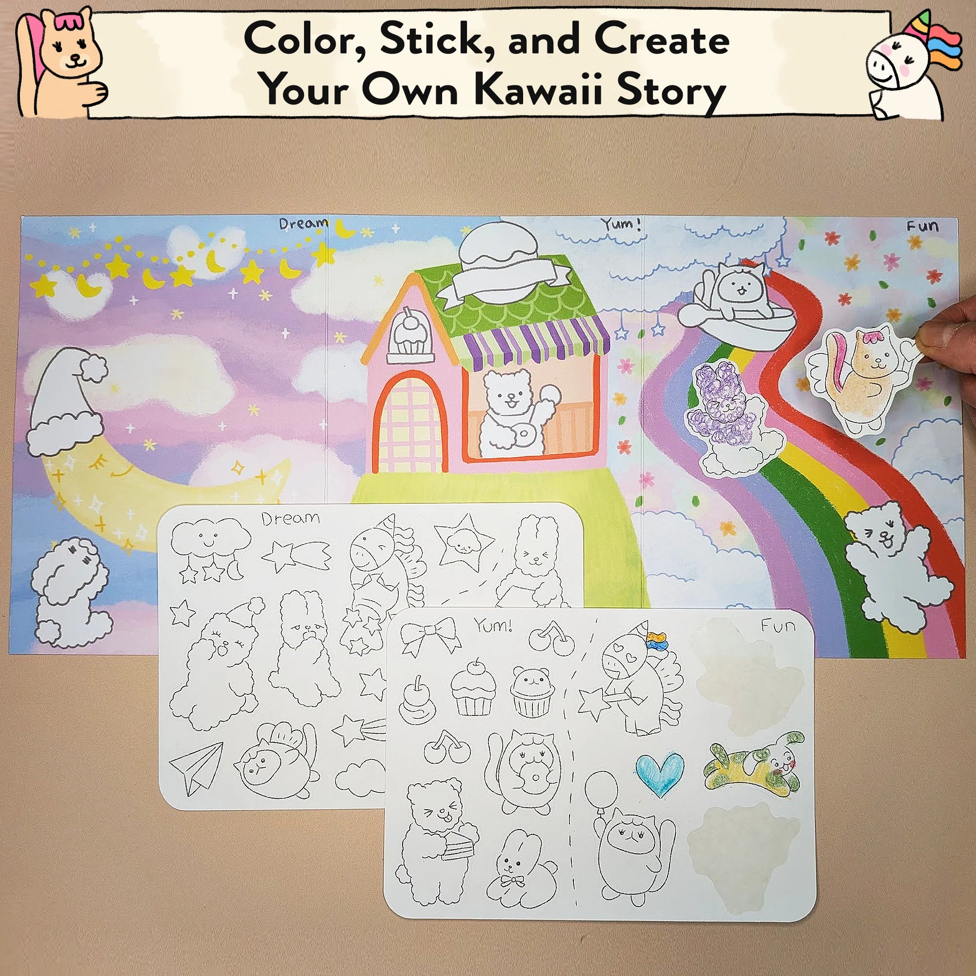 My Kawaii Trip Storytelling and Coloring Sticker Kit