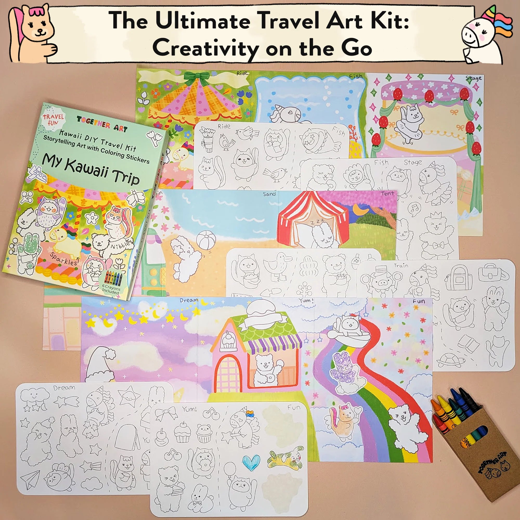 My Kawaii Trip Storytelling and Coloring Sticker Kit