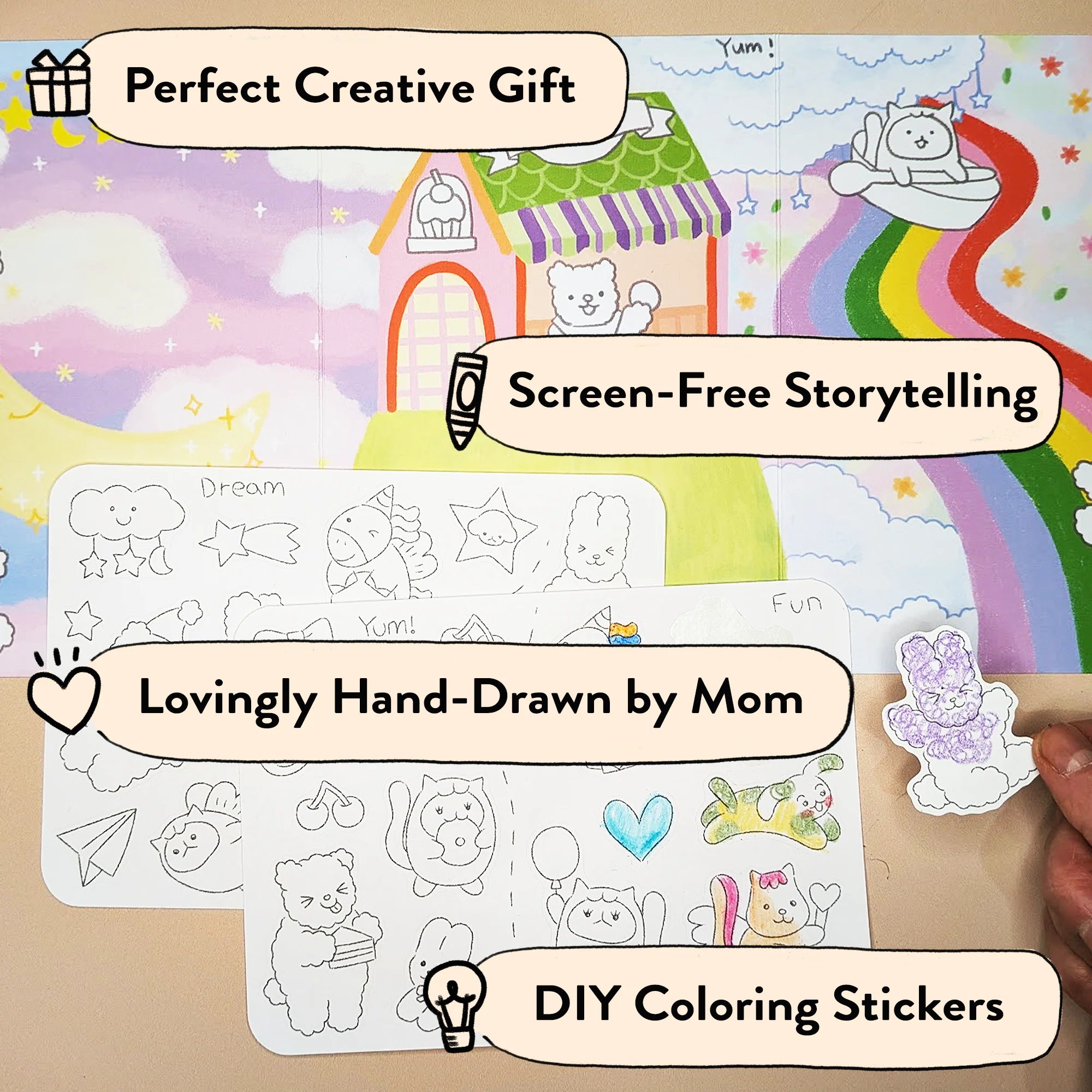My Kawaii Trip Storytelling and Coloring Sticker Kit