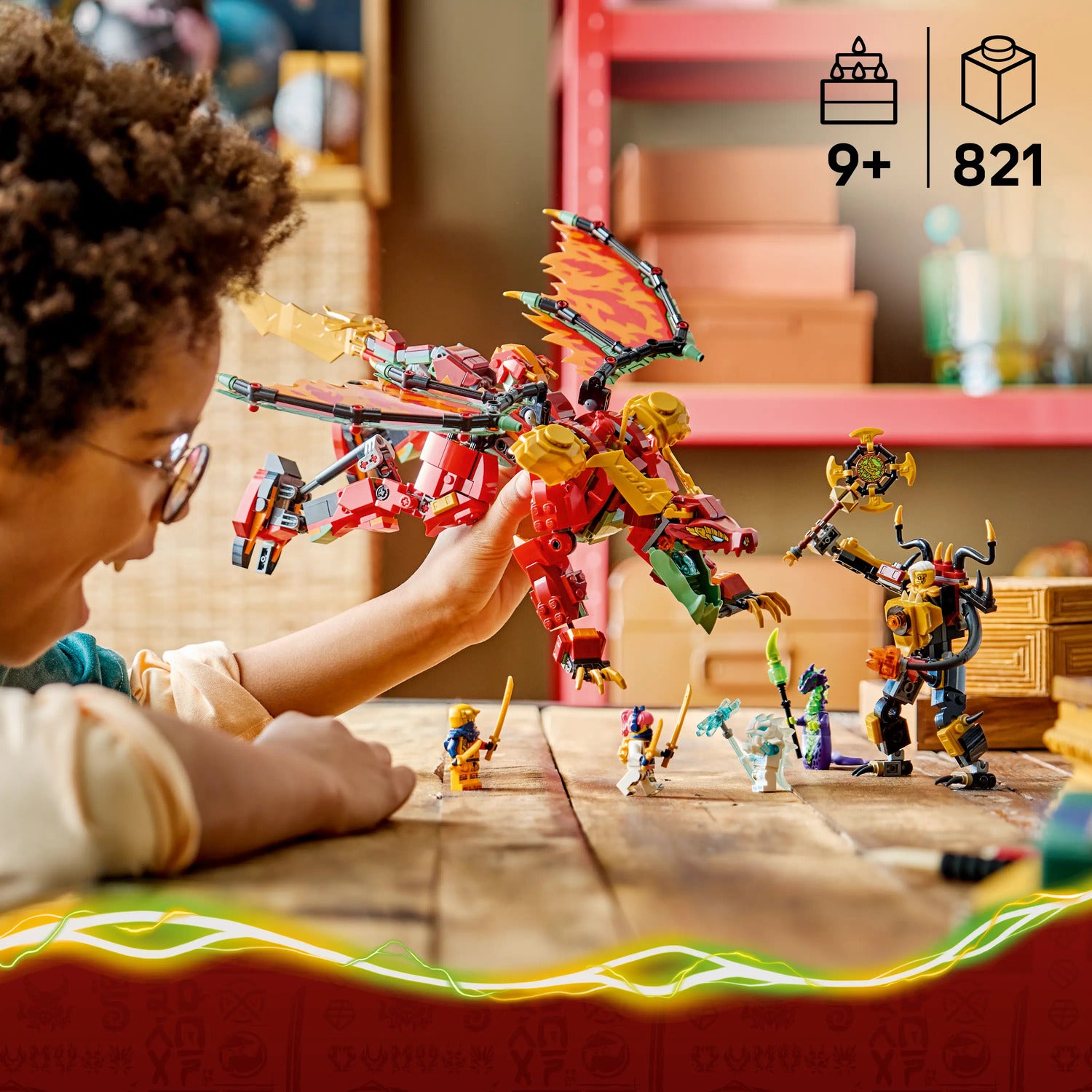 LEGO® NINJAGO® Wyldfyre's Transforming Dragon Mech