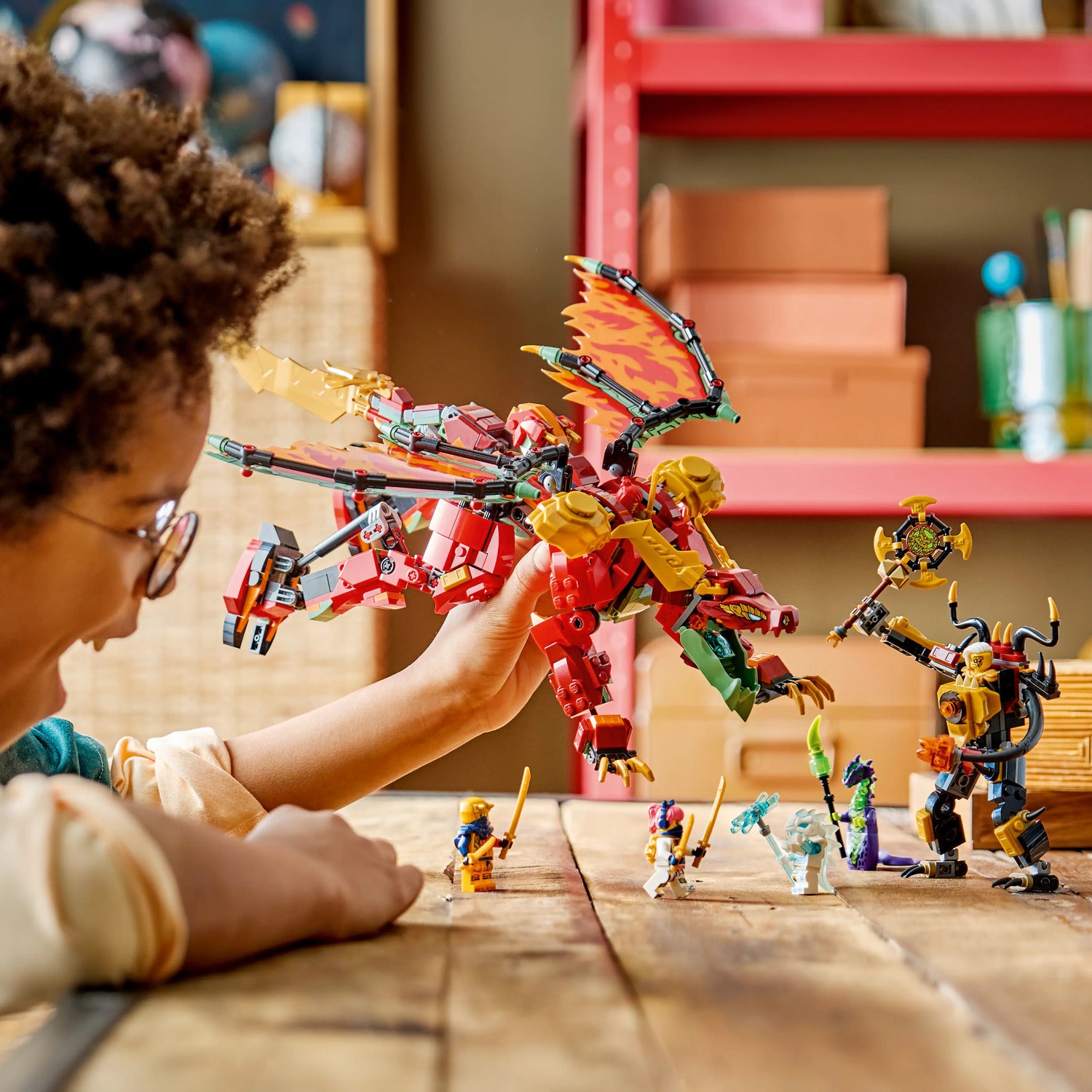 LEGO® NINJAGO® Wyldfyre's Transforming Dragon Mech