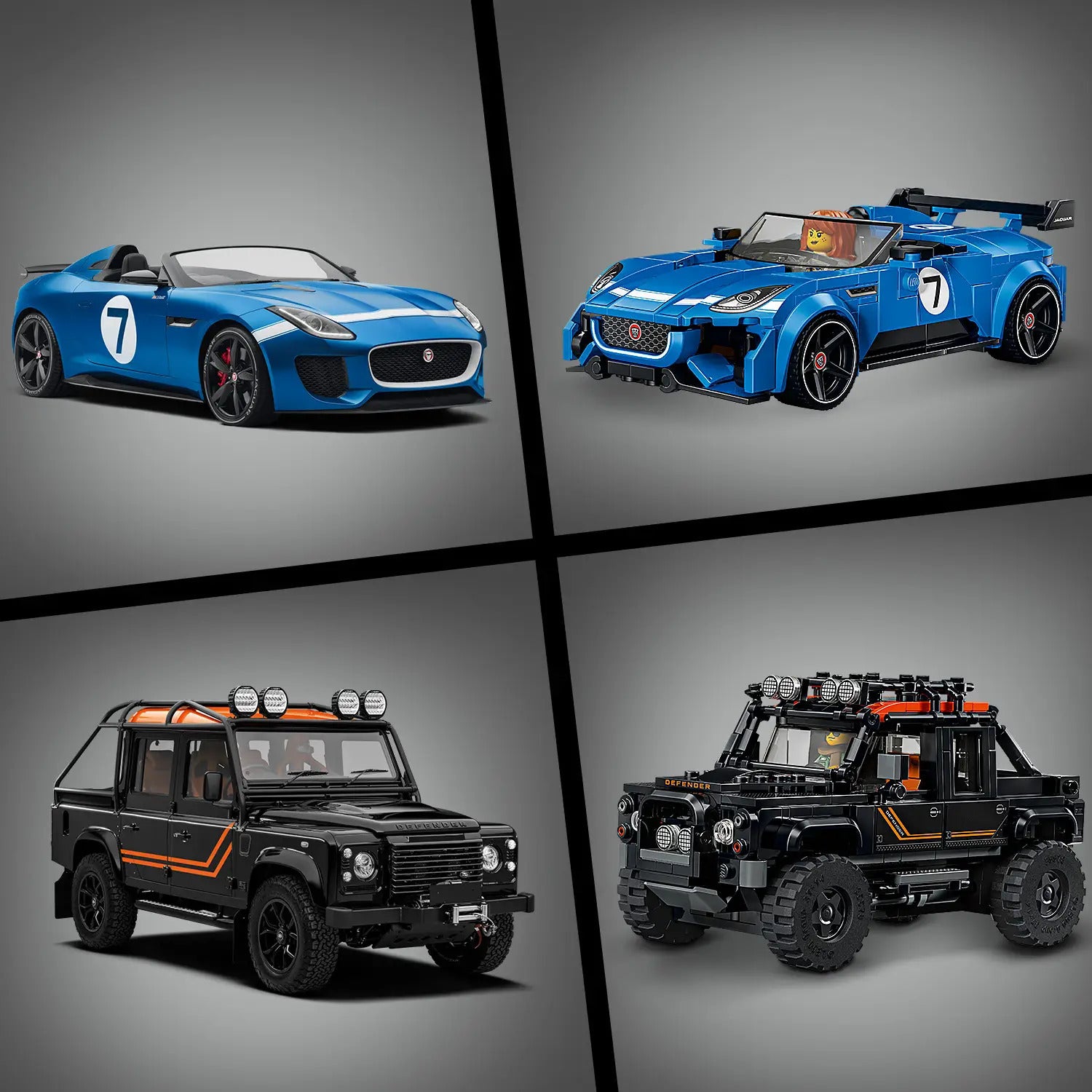 LEGO® Speed Champions Jaguar Project 7 & Land Rover Defender