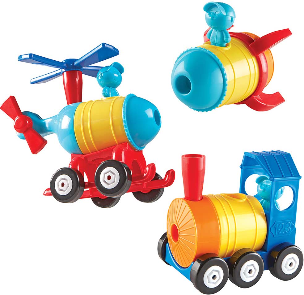 1-2-3 Build It! Rocket-Train-Helicopter