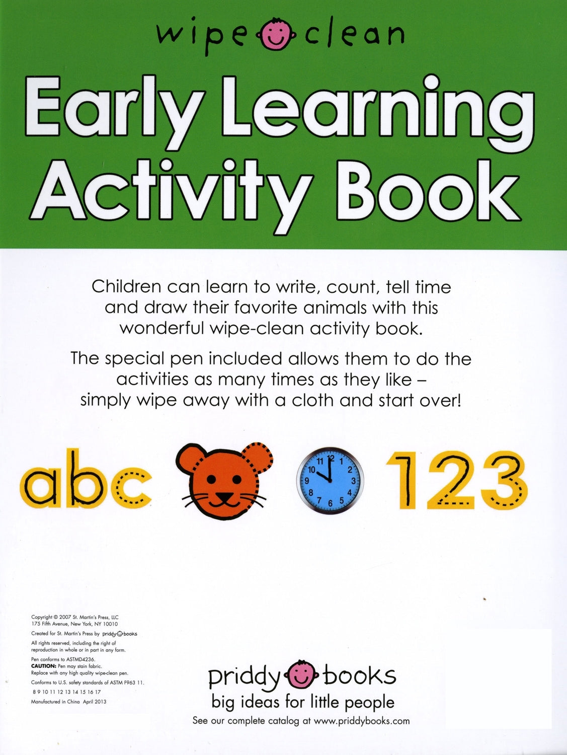 Early Learning Activity Book (Wipe Clean Activity Book): With Practical Exercises and Activities To Do Again and Again