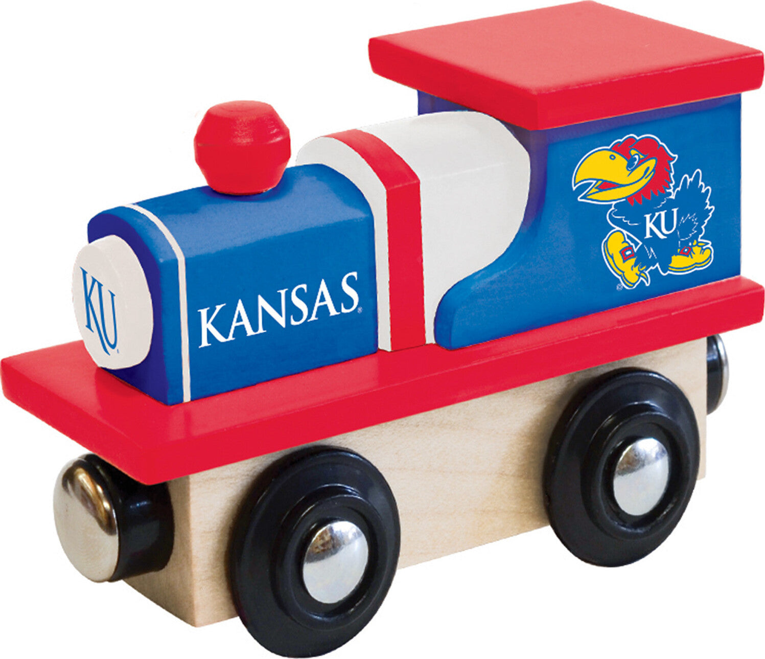 Kansas Jayhawks NCAA Wood Train Engine