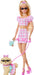 Barbie Twinning Looks Fashion Doll with Pet Dog, Matching Pink Clothes & Accessories, Blonde