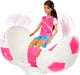 Barbie Team Roll and Reveal Soccer Player Doll and Accessories with Brunette Fashion Doll, 8 Surprises & Soccer Ball Encasement
