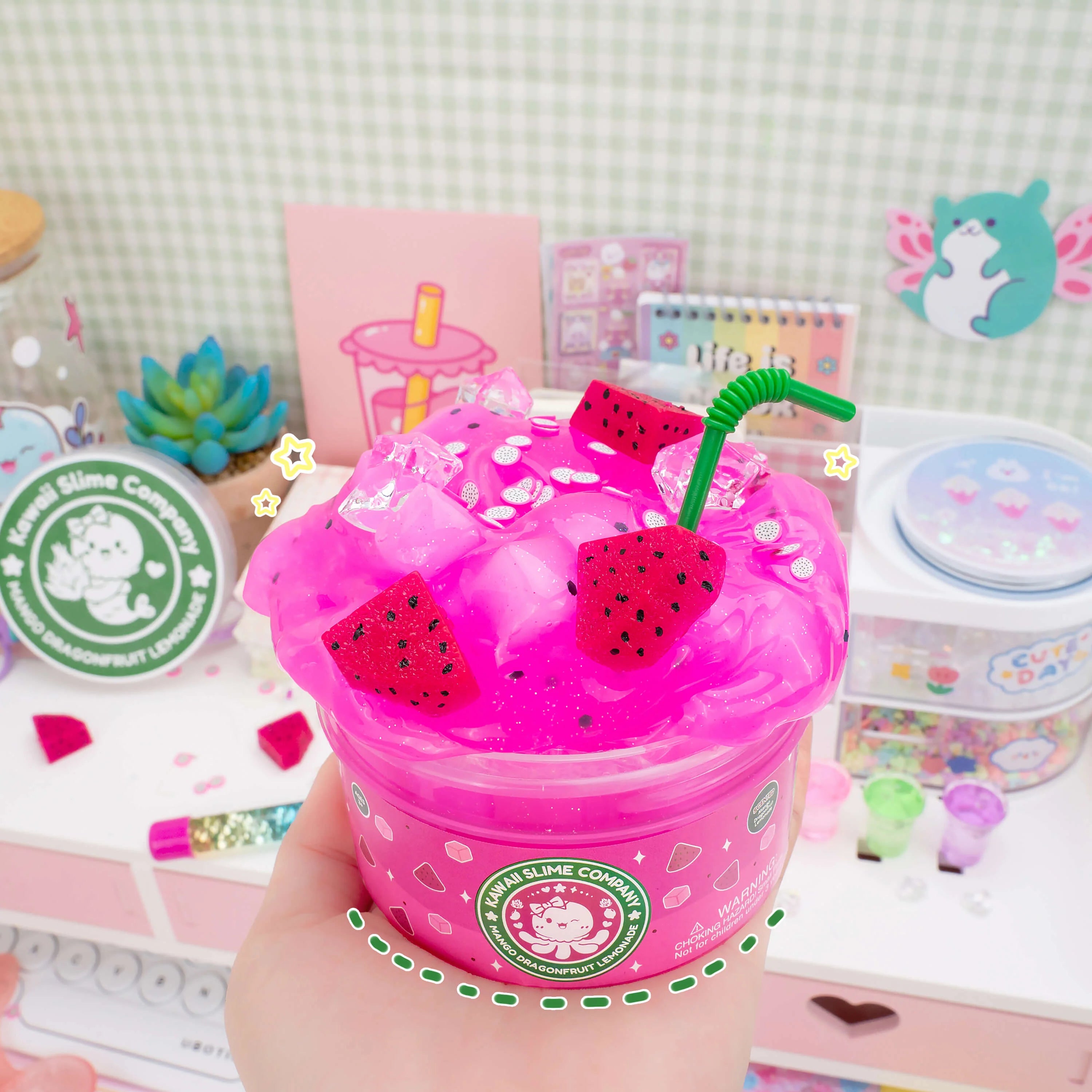 Mango Dragonfruit Lemonade Refresher Jelly Cube Slime