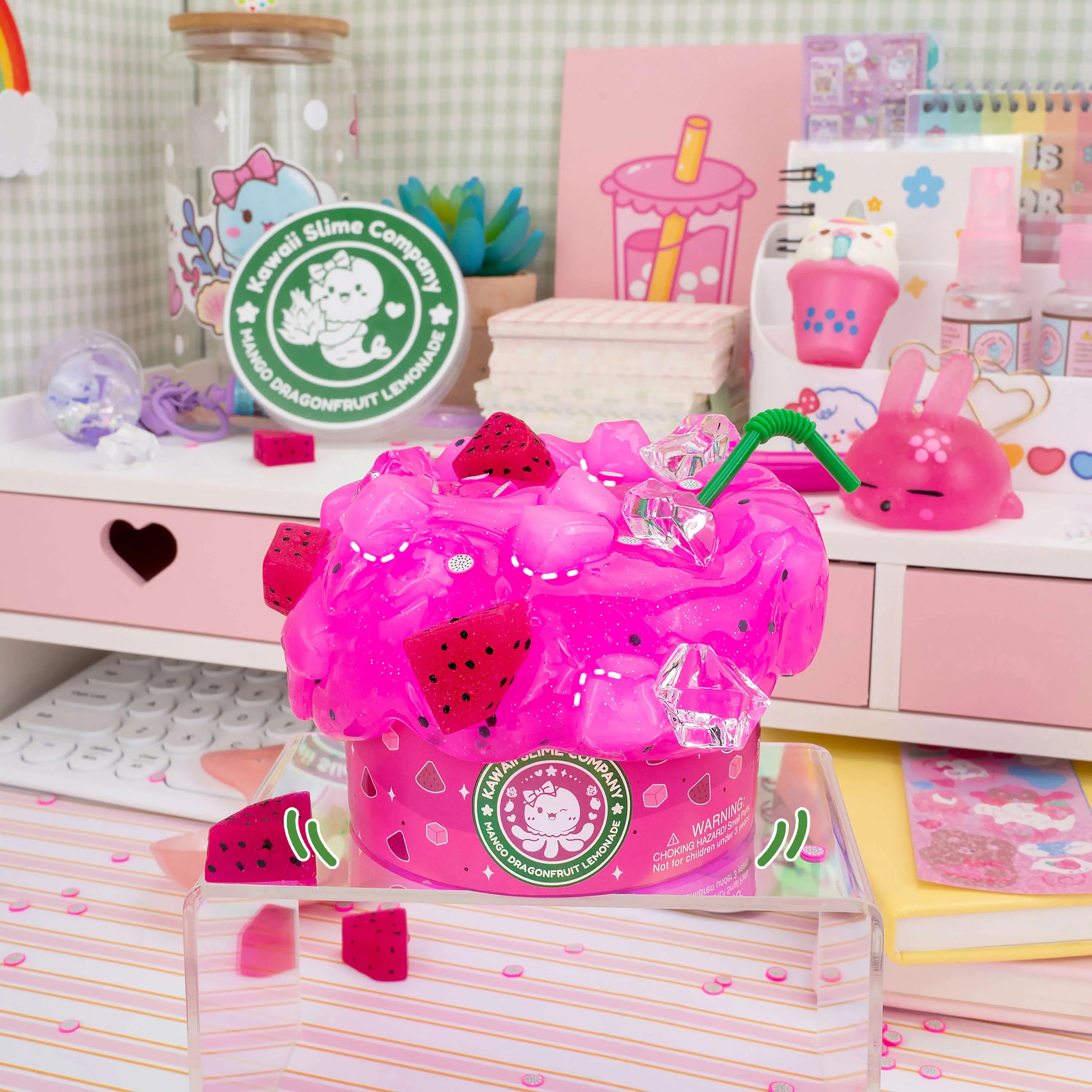 Mango Dragonfruit Lemonade Refresher Jelly Cube Slime