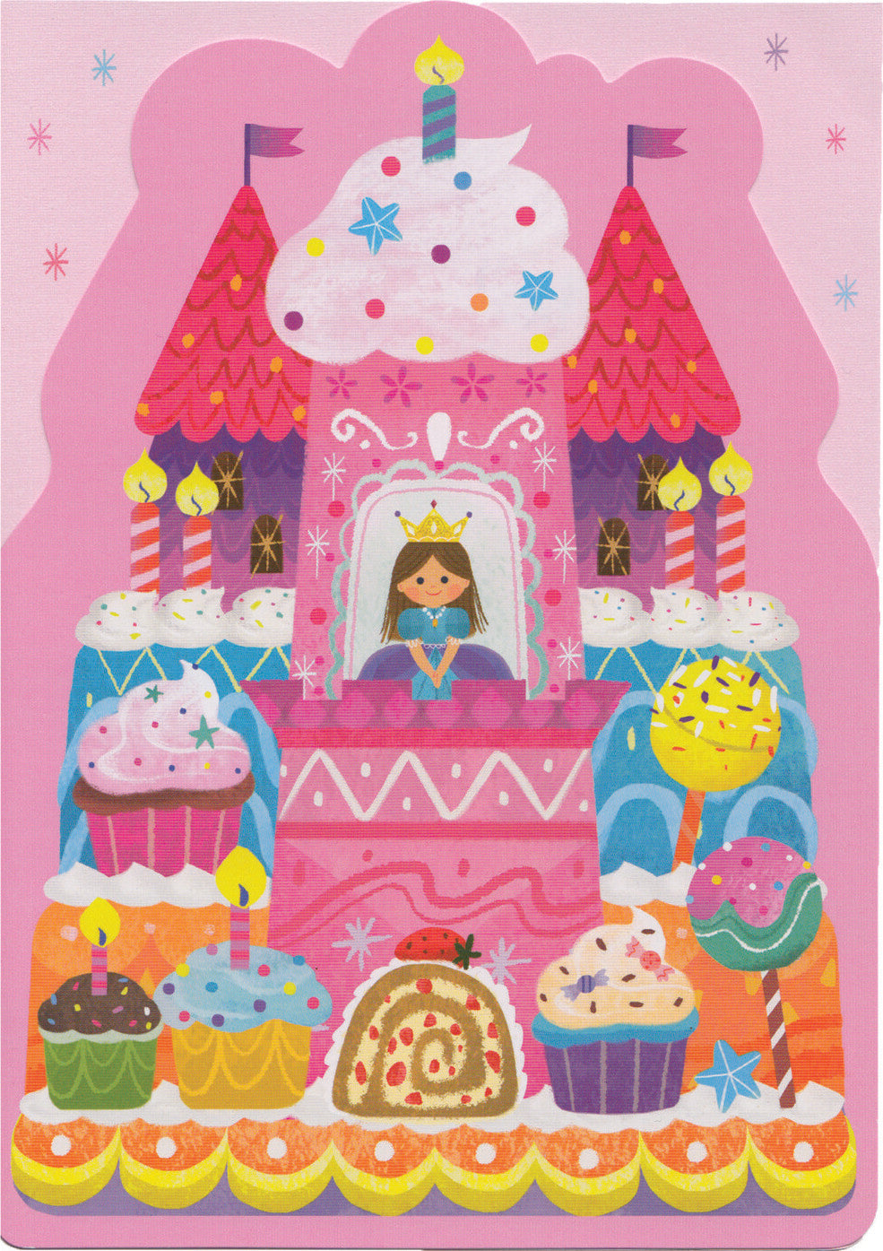 Princess Castle Cake Die-Cut Card