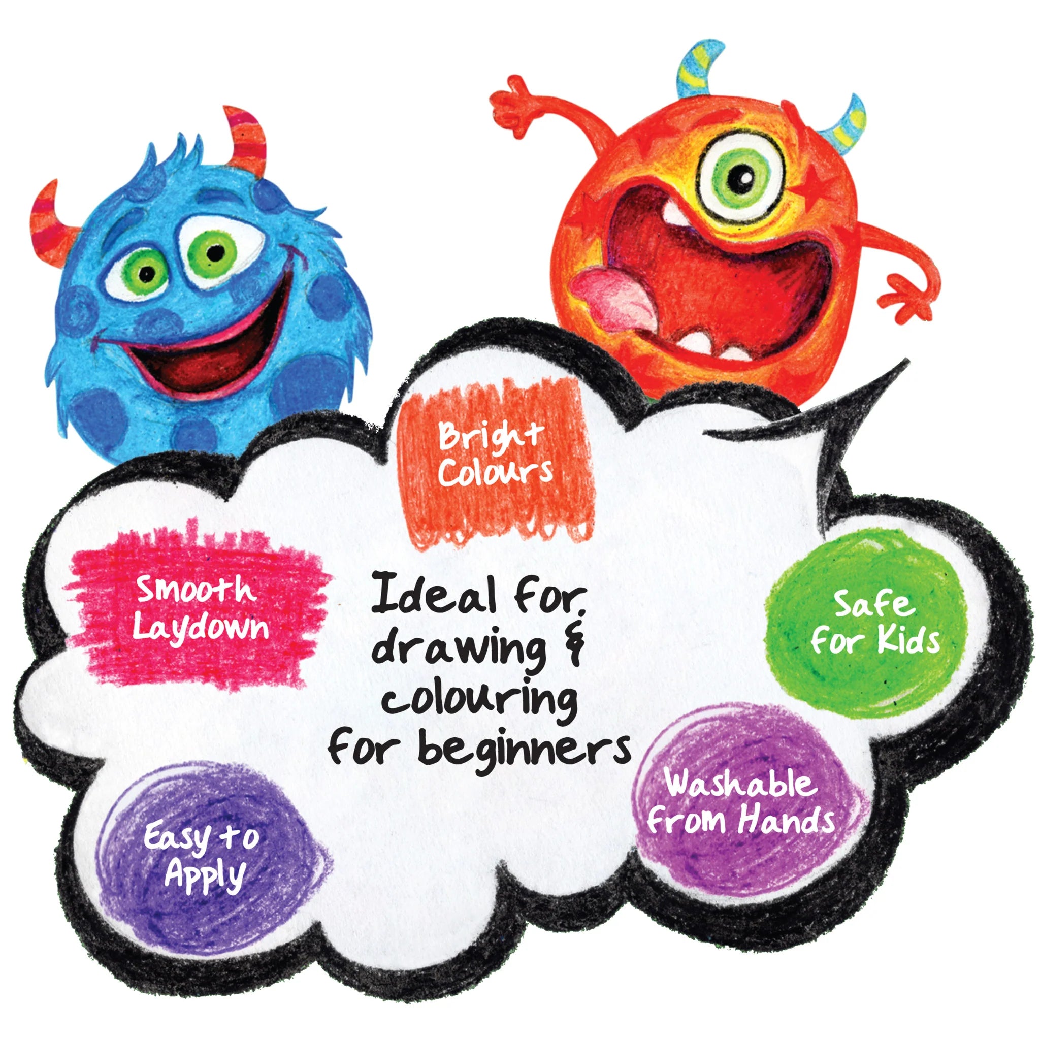 Jumbo Wax Crayons with Glitter – 13 Count