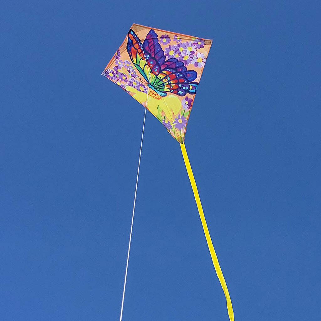 25 in. Diamond Kite - Butterfly and Wildflowers