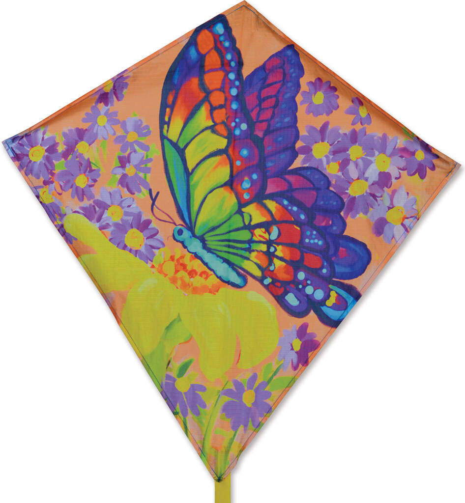 25 in. Diamond Kite - Butterfly and Wildflowers