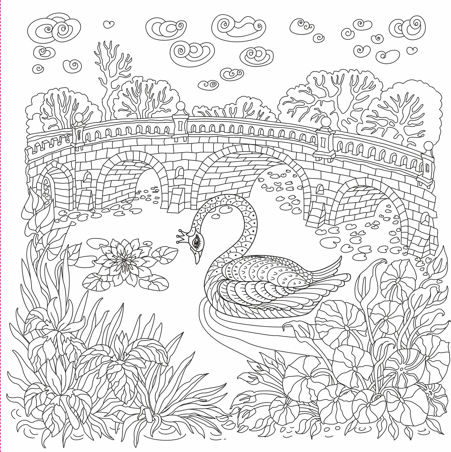 Enchanted Kingdom Adult Coloring Book (31 one-sided designs on thick paper)