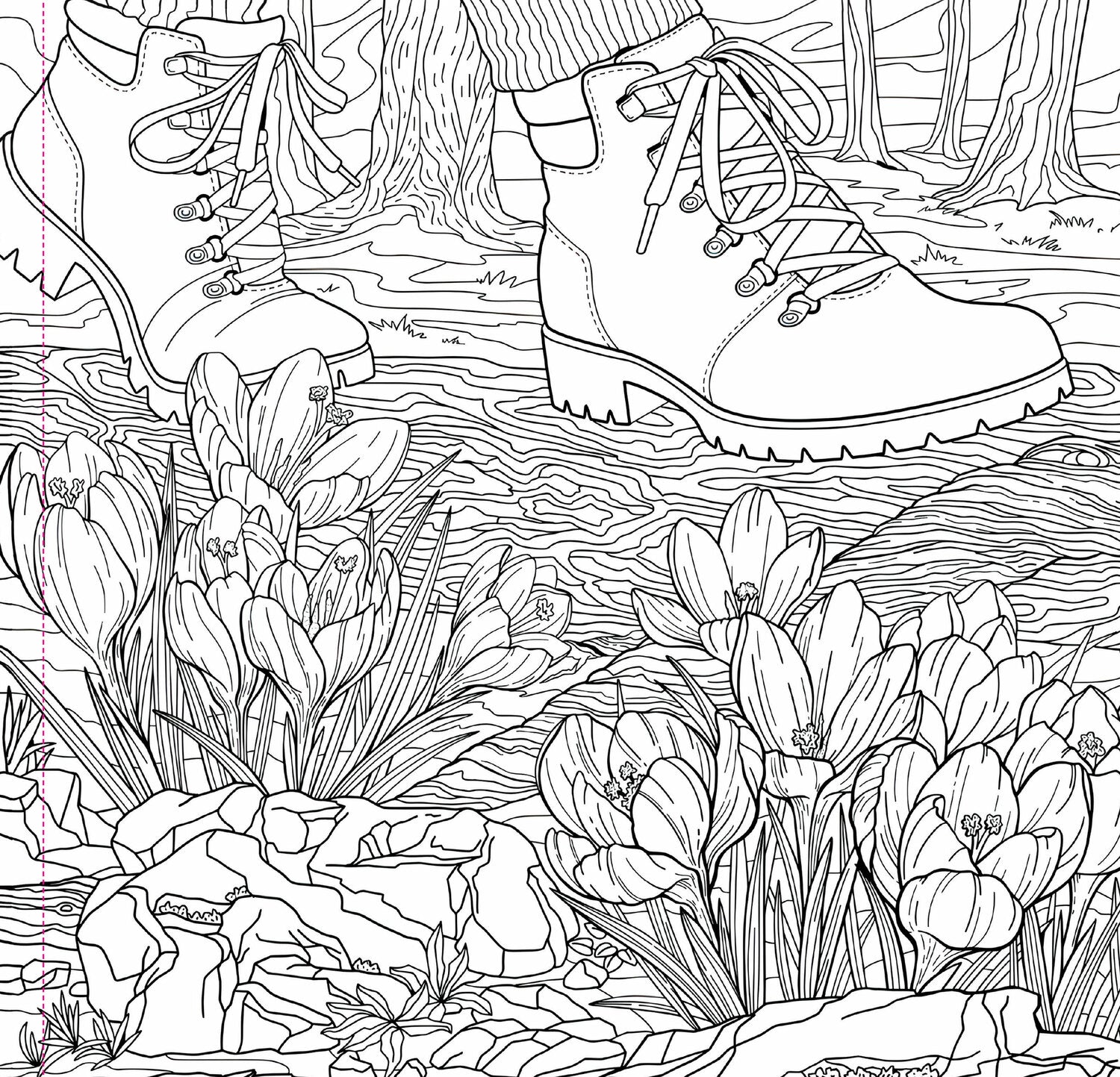 Wildflowers Adult Coloring Book (31 one-sided designs on thick paper)