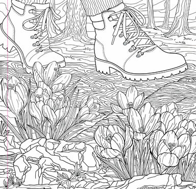Wildflowers Adult Coloring Book (31 one-sided designs on thick paper)