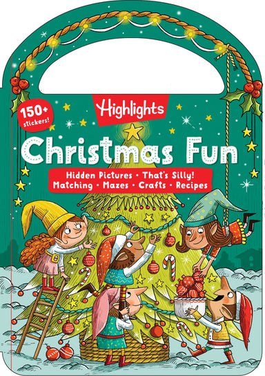 Christmas Fun: Christmas Book for Kids with Over 150 Stickers, Christmas Puzzles, Crafts and Recipes, Perfect Christmas Themed Gift for Kids 3-6