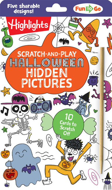 Scratch-and-Play Halloween Hidden Pictures: Not-Too-Spooky Halloween Scratch Off Puzzles for Kids 6 and Up, 10 Halloween Picture Activity Cards to Share