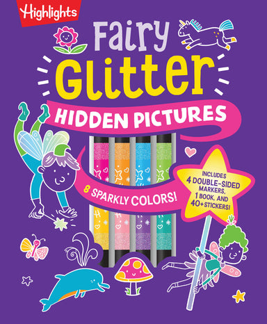 Fairy Glitter Hidden Pictures: Glitter Coloring Book for Kids 6-12 with Fairy-Themed Hidden Pictures Puzzles, Sparkly Markers and Stickers for Creative Coloring Fun