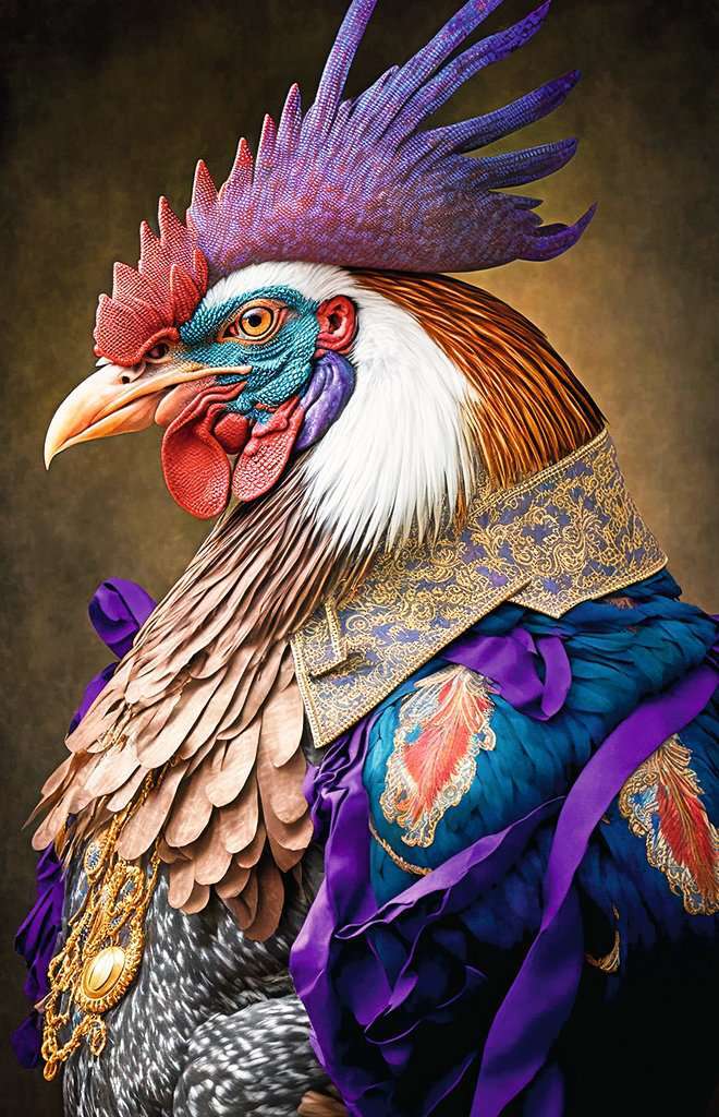 Jigsaw Puzzle Rooster General - 200 Pieces Puzzle