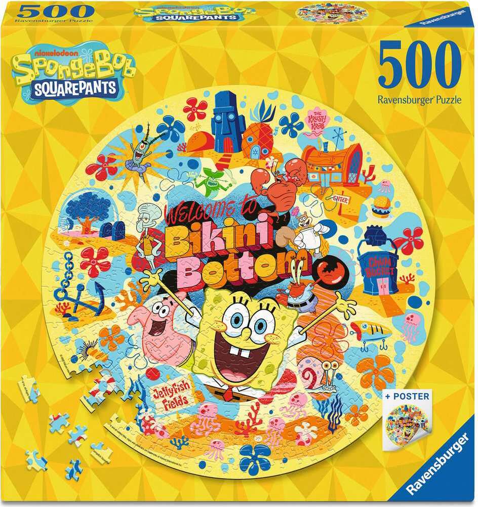 Spongebob Squarepants 500 Pc Round Puzzle