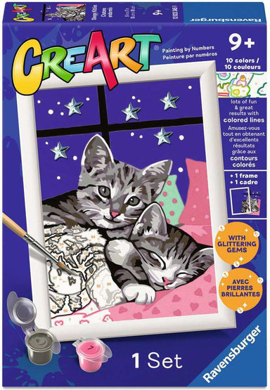 CreArt: Sleepy Kitties w/Gems 5x7