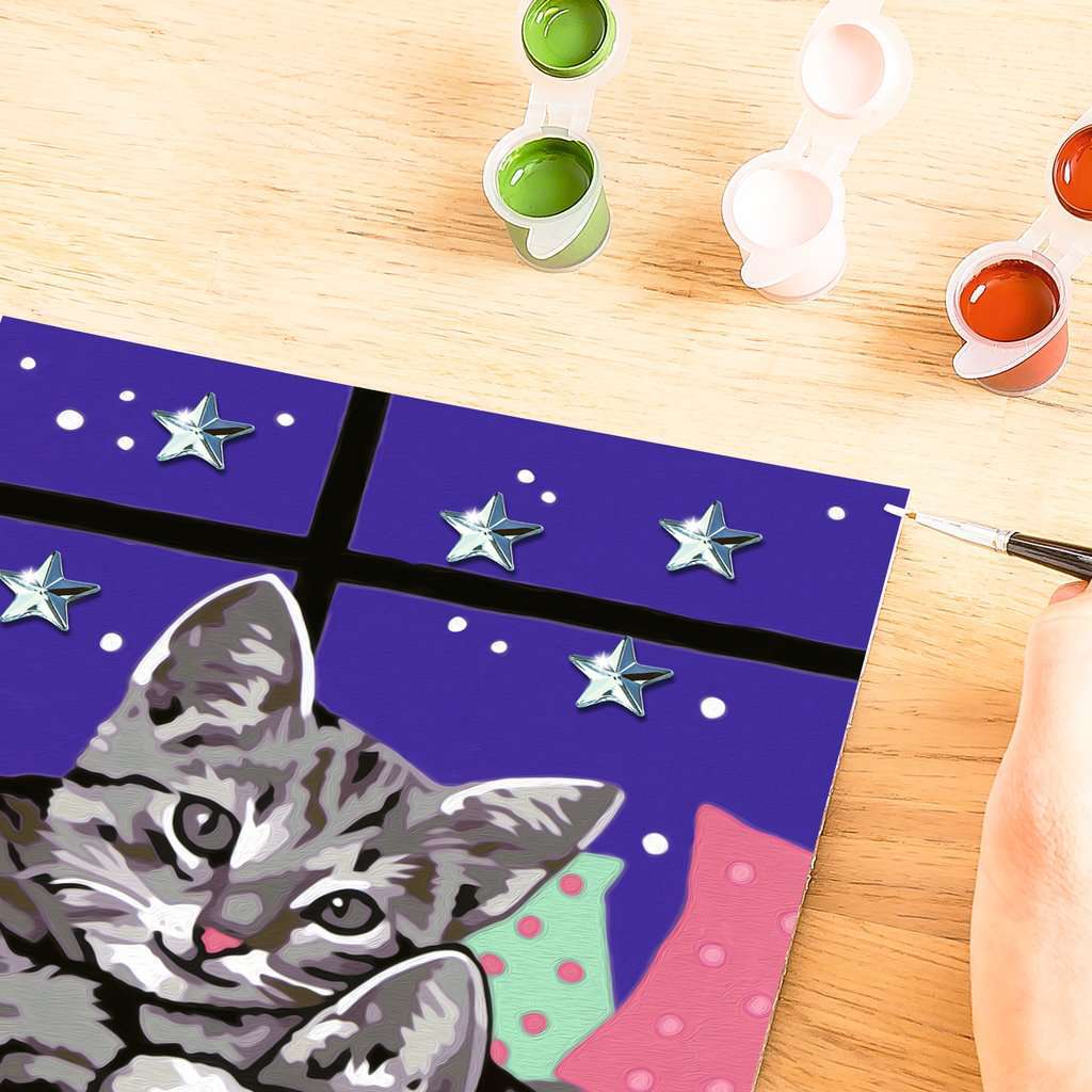 CreArt: Sleepy Kitties w/Gems 5x7