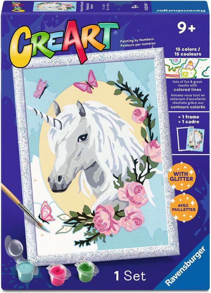 CreArt: Unicorn Portrait w/Glitter 7x10