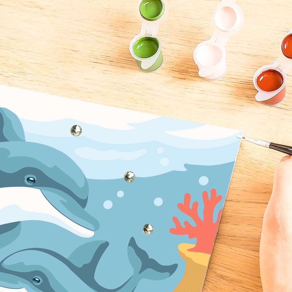 CreArt: Springing Dolphin w/Gems 5x7