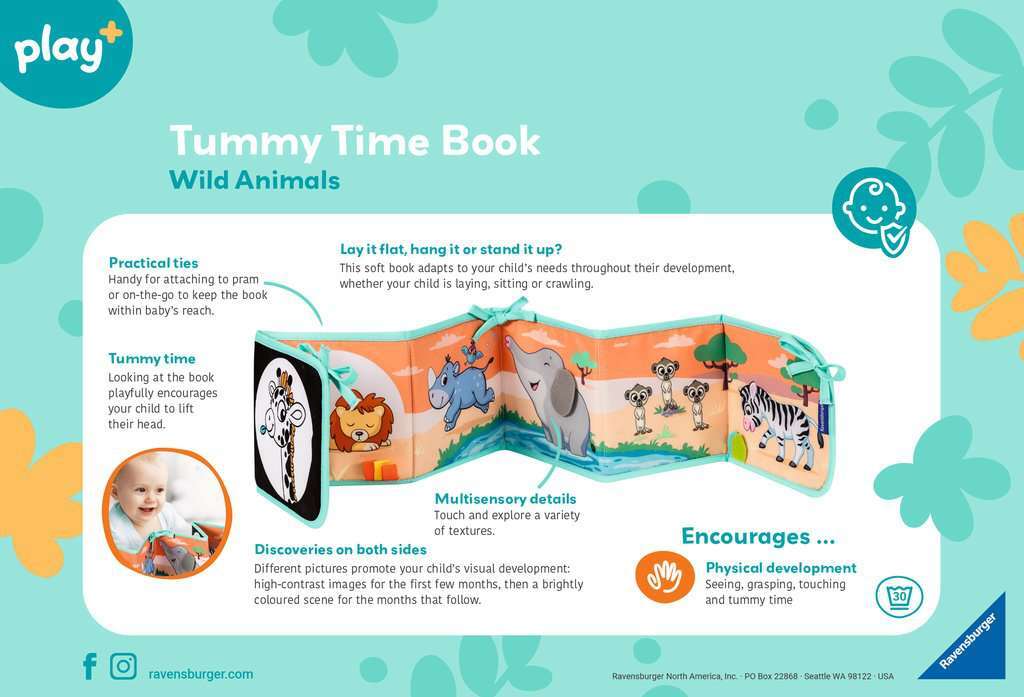 Tummy Time Book: Wild Animals*