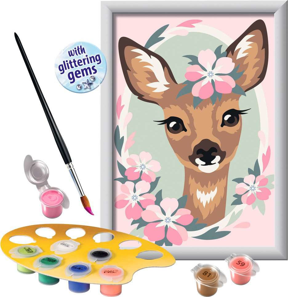 CreArt: Paint-By-Number Delightful Deer w/Gems 5x7