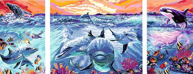 CreArt - Dolphins at Sunset - Paint by numbers for kids 14 years up