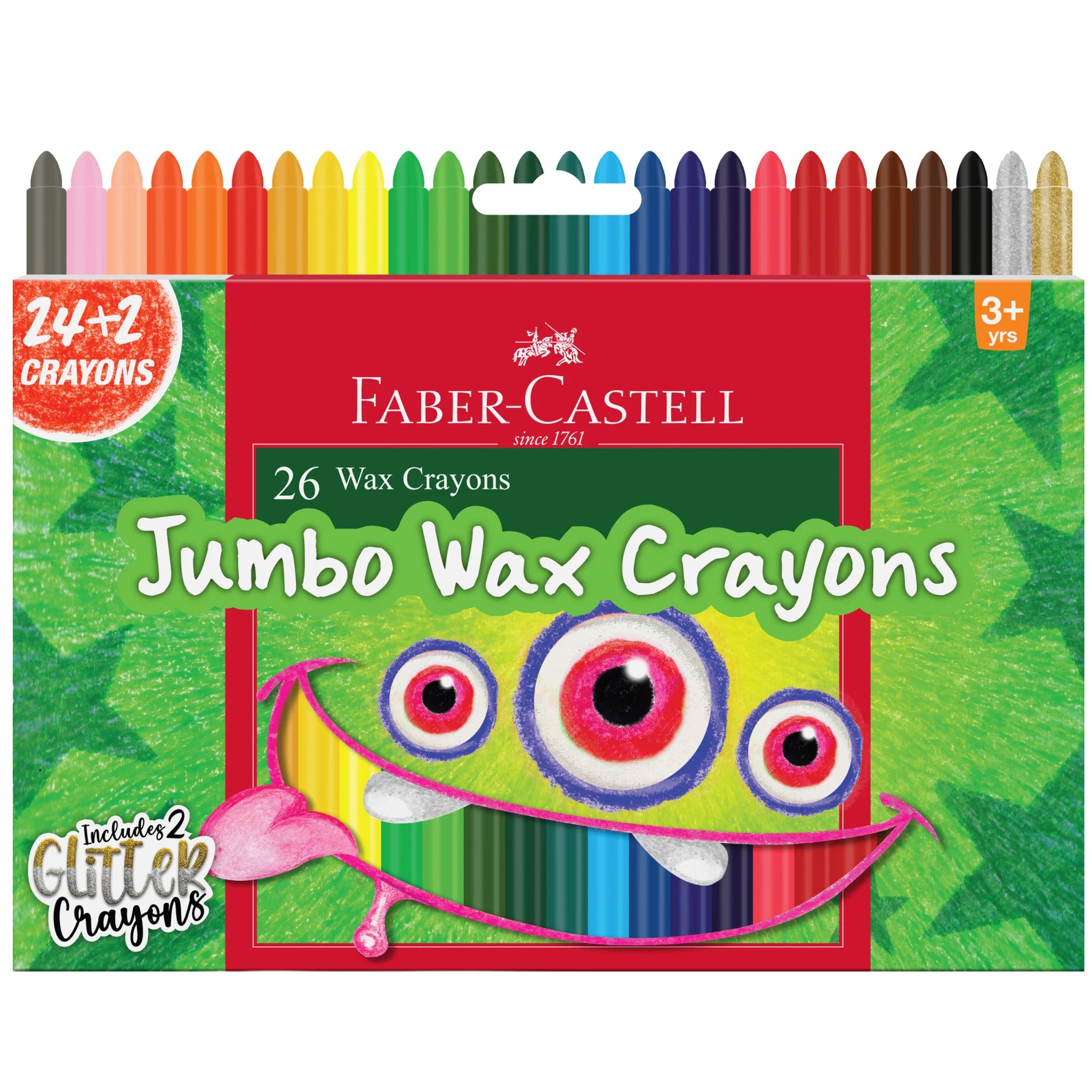 24ct Jumbo Wax Crayons with 1 Glitter