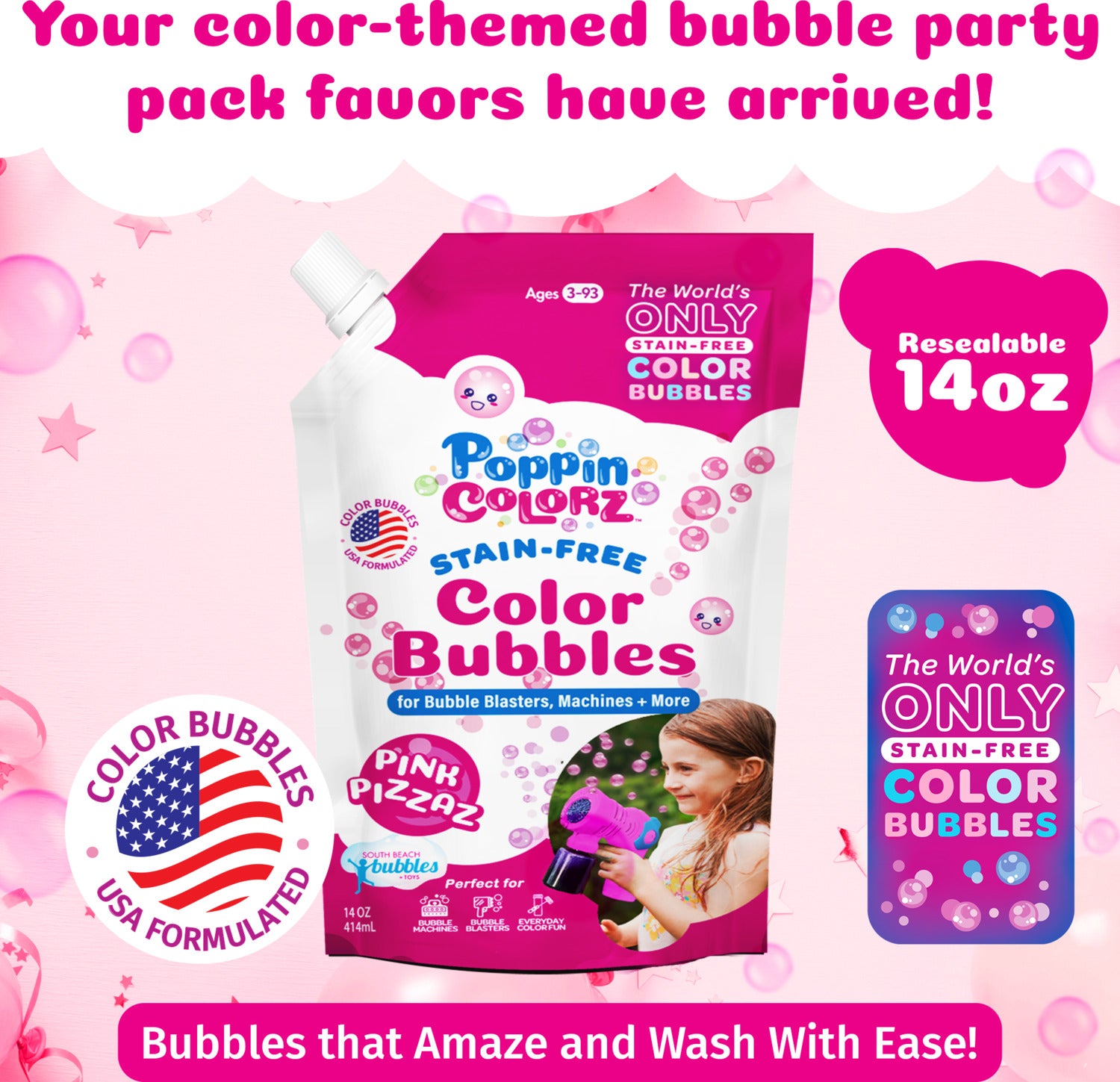 PoppinColorz Pink Pizzaz 14oz Refill Pouch
