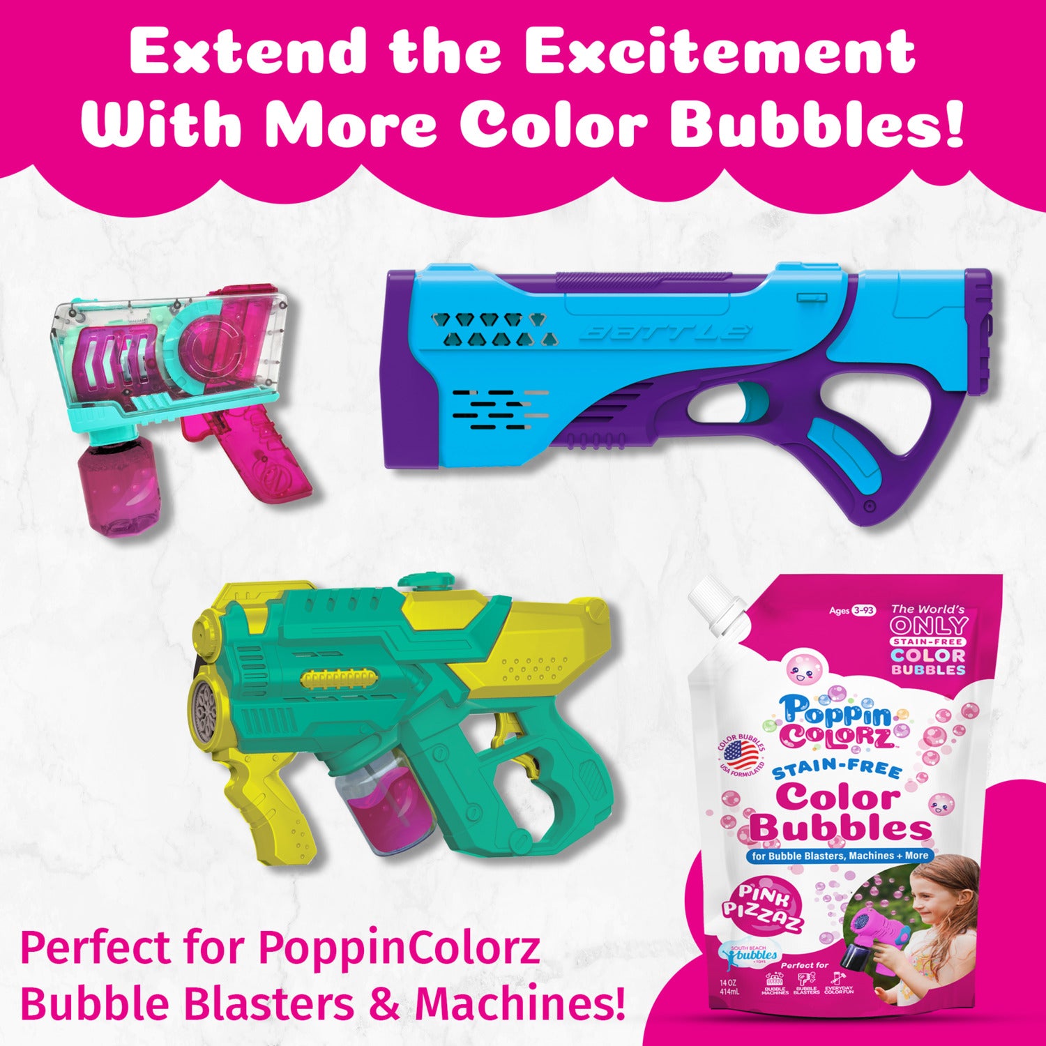 PoppinColorz Pink Pizzaz 14oz Refill Pouch