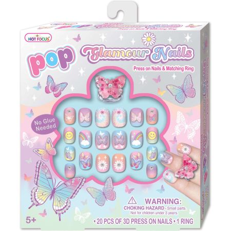 Pop Glamour Nails - Tie Dye Butterfly