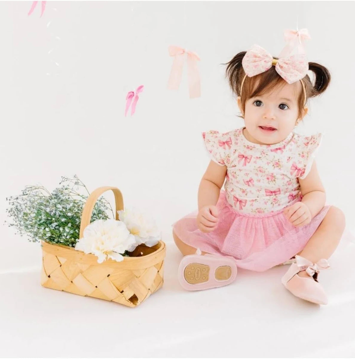 Floral Bow Baby Headband
