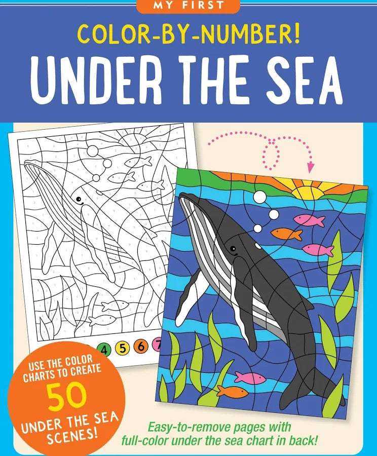 Color-By-Number! Under The Sea (50 Unique, One -Sided Designs)