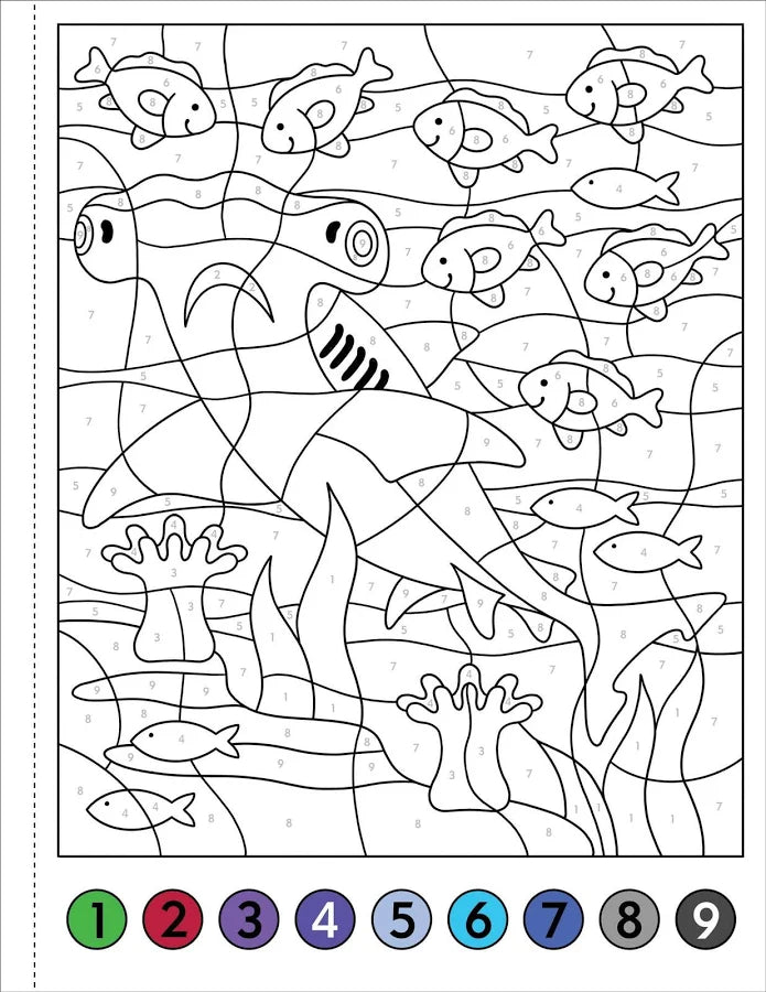 Color-By-Number! Under The Sea (50 Unique, One -Sided Designs)