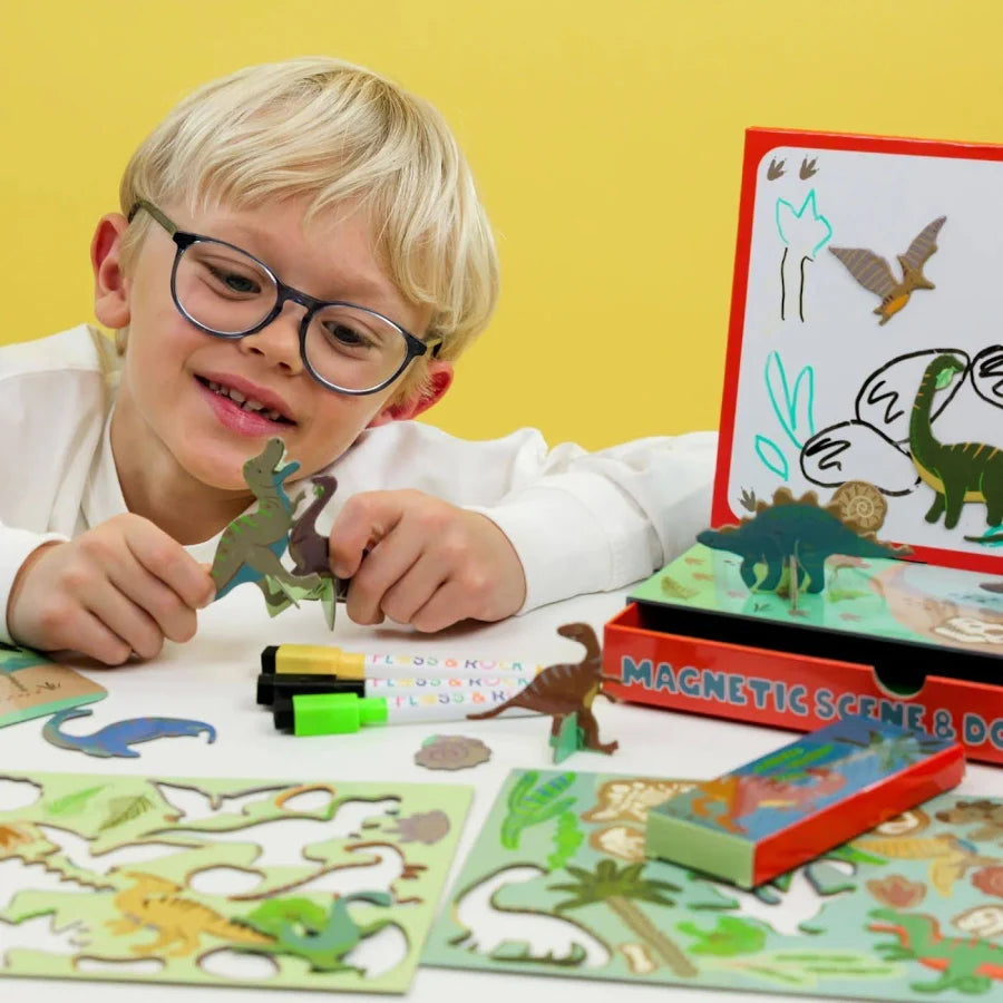 Dino Magnetic Scene and Doodle Set