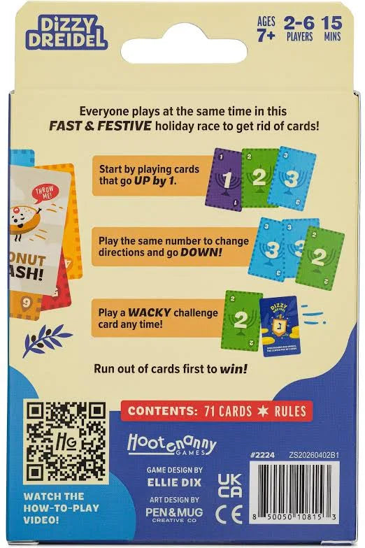 Dizzy Dreidel A Hanukkah Card Game