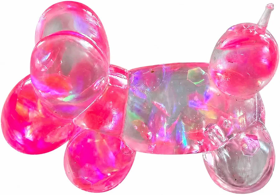 Sugar Squish Confetti Balloon Dogs - 3.5" Maltose Filled Sensory Toy (Assorted Colors)