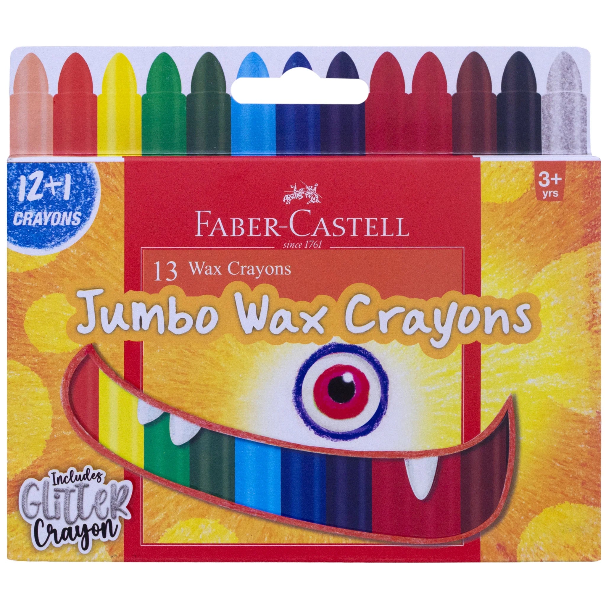 Jumbo Wax Crayons with Glitter – 13 Count