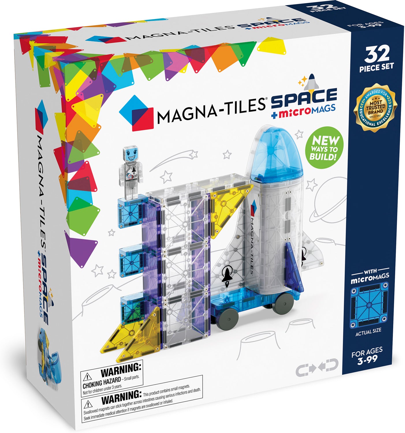 Magna-Tiles Space + MicroMAGS 32 Piece Set
