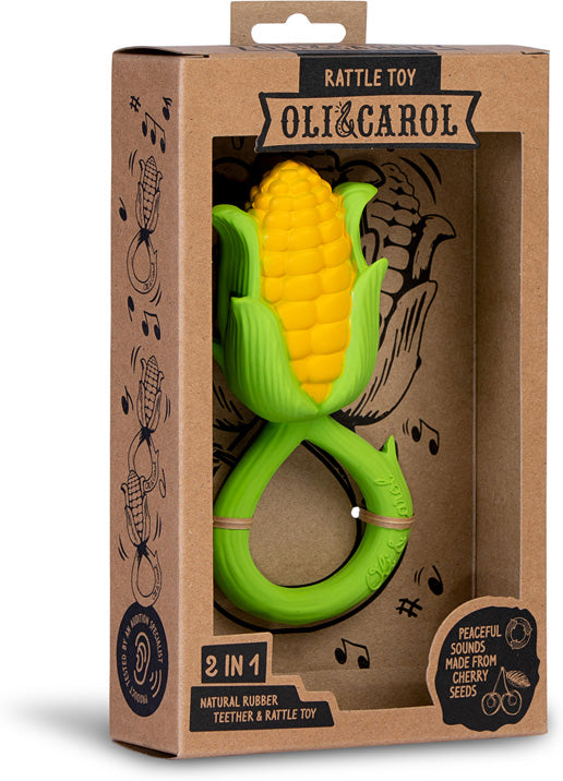 Oli & Carol Corn Rattle Toy & Teether