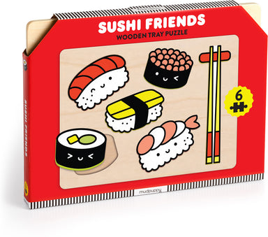 MudPuppy Sushi Friends Wooden Tray Puzzle